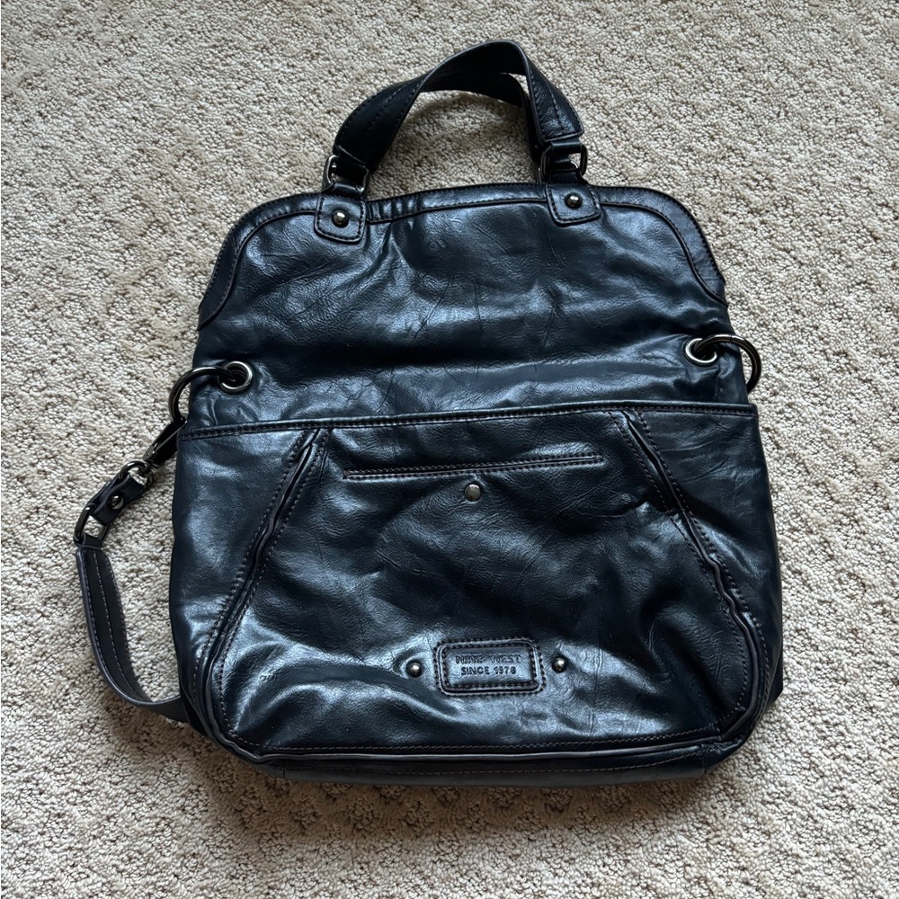 Nine West Black Leather Tote